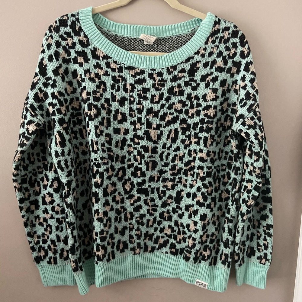 VS PINK - Blue Cheetah Print Sweater